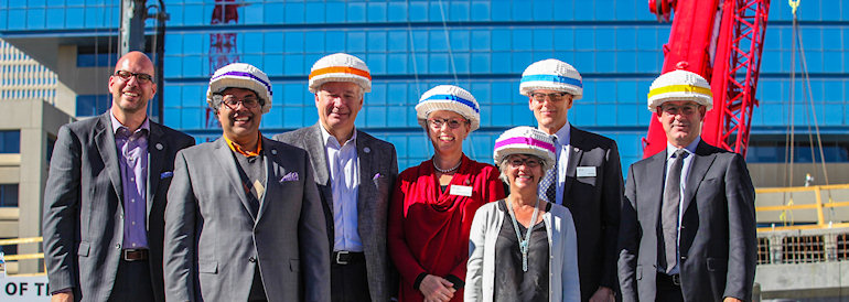 Dignitaries with LEGO Hardhats